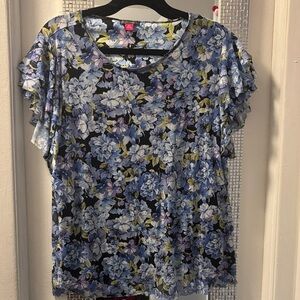 Vince Camuto Blue Floral Blouse